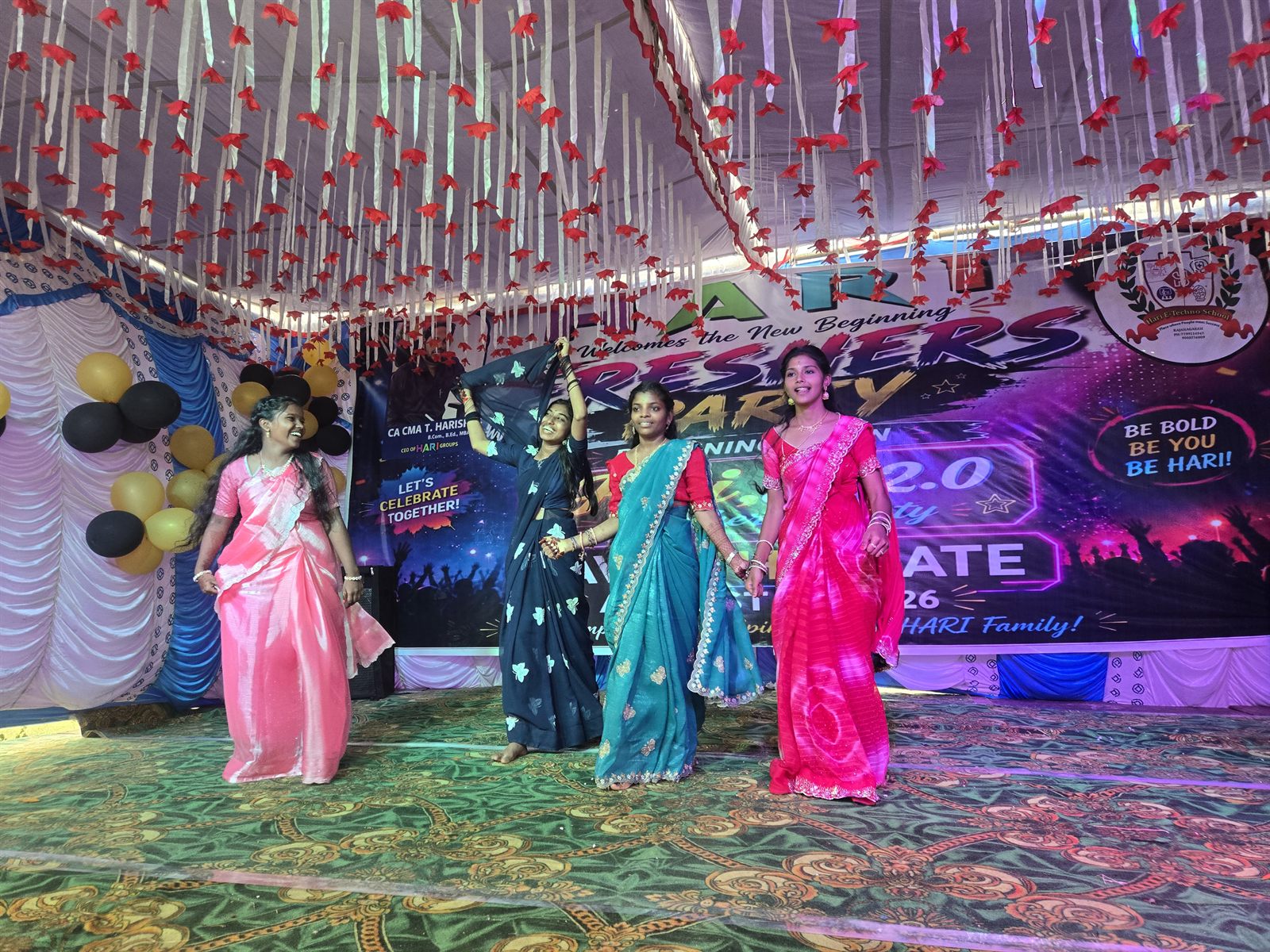 Students performing on stage