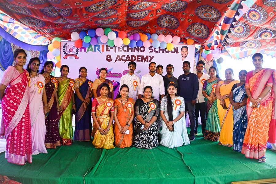 Teachers at a school celebration