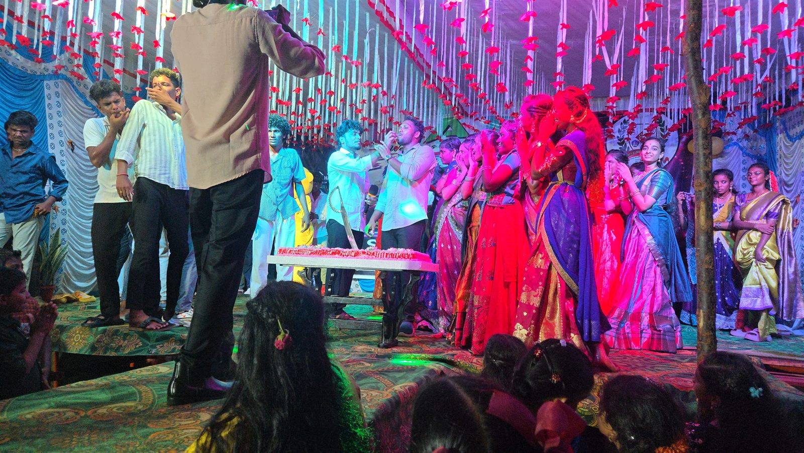 Stage performance with the crowd cheering